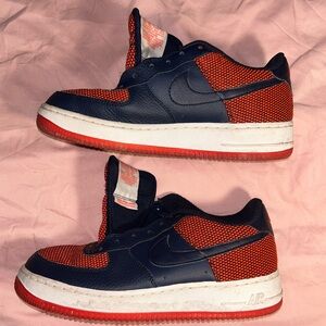 Navy and Orange Nike Air Force 1s